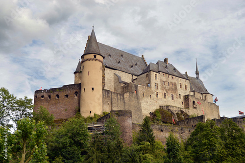 Fototapeta Vianden Castle is a large fortified castle in Luxembourg