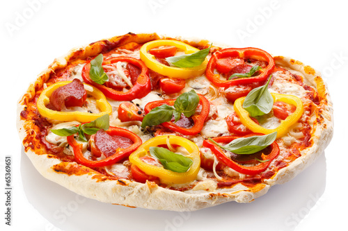 Fototapeta Pizza on white background