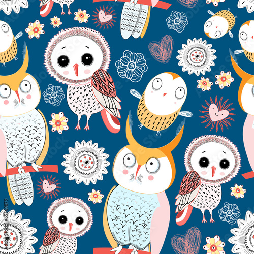 Fototapeta pattern with owls