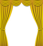 Luxury golden curtain on white background