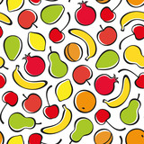 Colorful seamless pattern with fruits