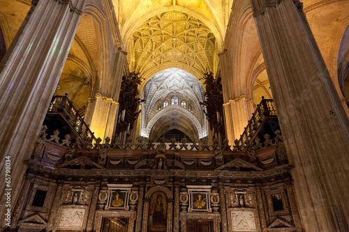 Fototapeta interior of Cathedral of Seville, Andalusia, Spain