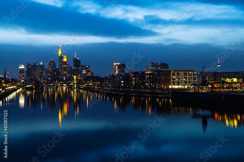 Lacobel Skyline von Frankfurt bei Nacht
