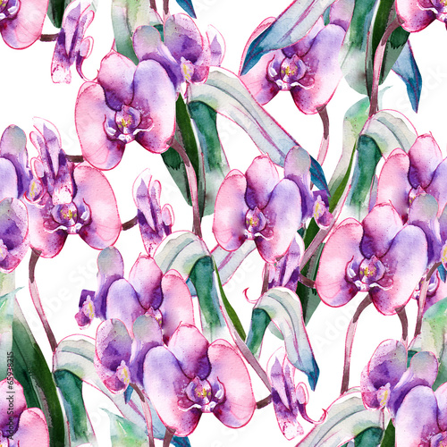 Fototapeta Orchid Seamless Pattern