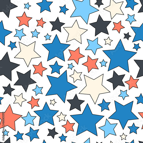  Seamless background with colorful stars