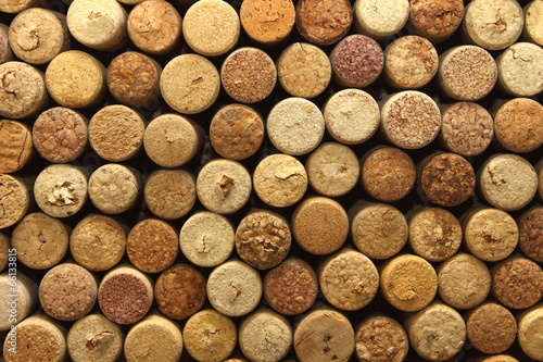 Fototapeta background texture with different wine corks