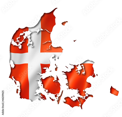 Fototapeta Danish flag map