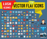 Lush icons - Vector flat icons poster