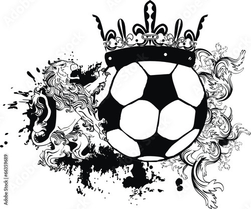 Lacobel lion heraldic coat of arms soccer ball