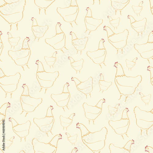 Fototapeta Yellow chicken pattern