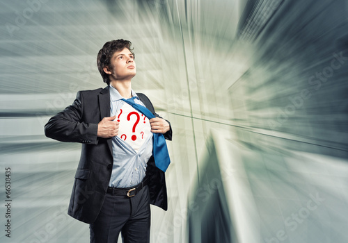 businessman breaks the shirt