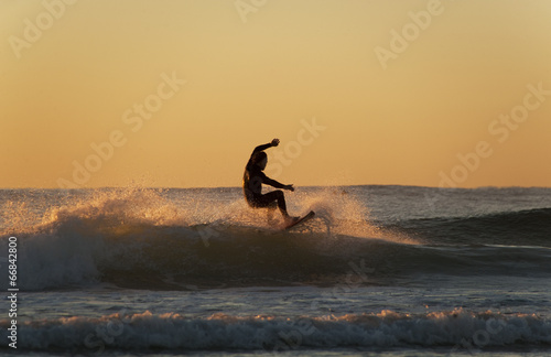  Surfer riding the wave