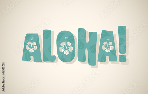 Fototapeta Vector aloha word in retro colors