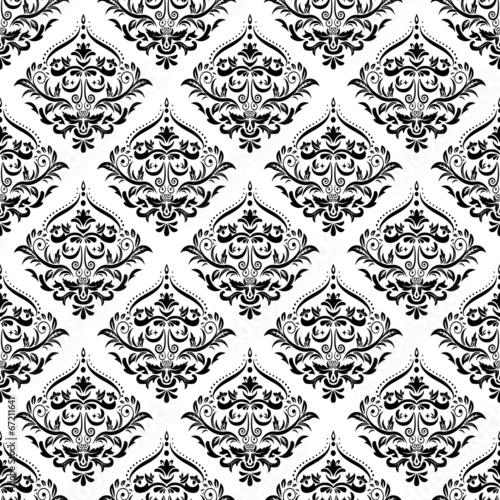 Fototapeta Vector. Seamless damask pattern