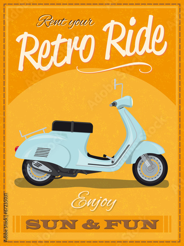  Retro Scooter Poster Design