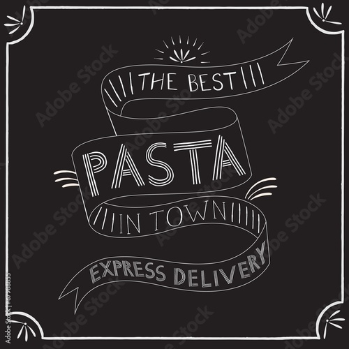 Fototapeta Italian pasta and pizza logos with lettering