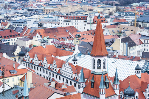 Fototapeta View of historic Munich city center. Munchen, Germany
