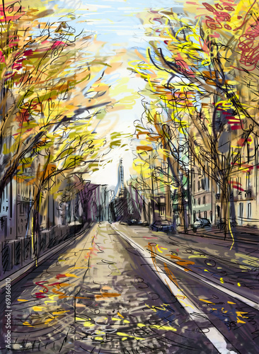 ulica-w-paris-ilustracja