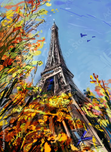 ulica-w-paris-ilustracja