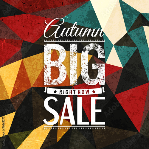  Autumn sale vector typography on triangular background in bright