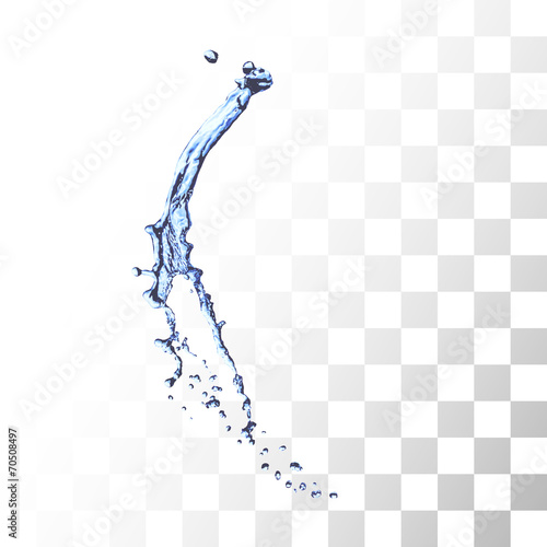 Blue water splash isolated on white © sidmay