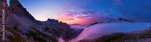 Sunrise in the Dolomites, panoramic pictures. © Zsolnai Gergely