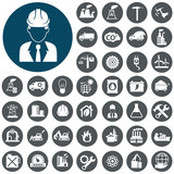Industry icons set. Vector Illustration eps10 poster