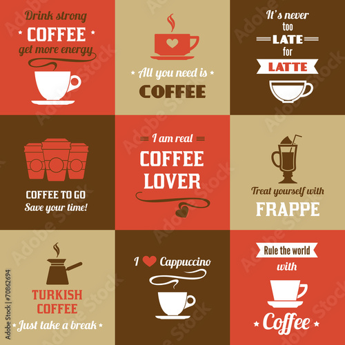 Fototapeta Coffee mini poster set
