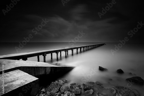 Lacobel Jetty or Pier in black and white