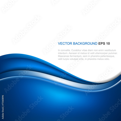 Abstract blue vector background with wave