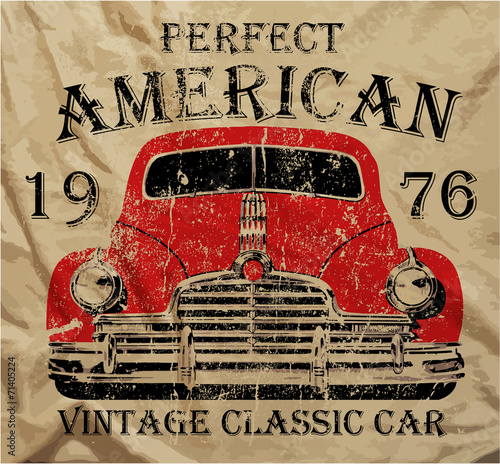 old-american-car-vintage-t-shirt-projekt-graficzny