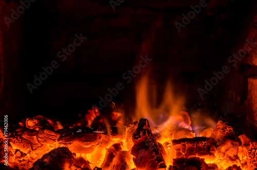 Fototapeta Hot coals in the Fire