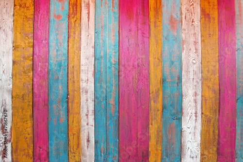 Fototapeta Colorful Wooden Plank Panel