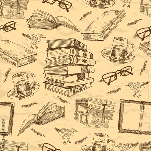 modele-sans-couture-de-livres-vintage