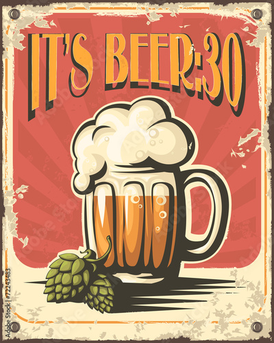 Fototapeta Retro beer poster