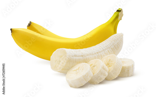 Two bananas and pieces isolated on white © kovaleva_ka