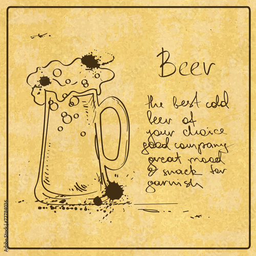 Lacobel Hand drawn Beer
