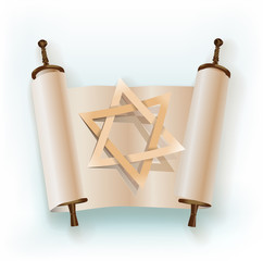 old scroll with star of David