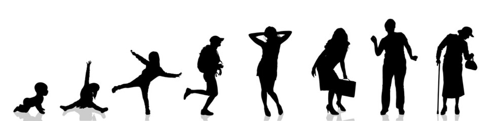 Vector silhouette of woman.