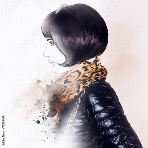 portret-kobiety-stylu-ilustracja-moda