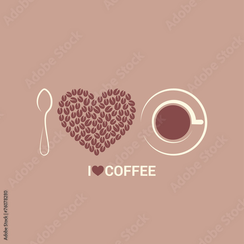  coffee beans love concept background