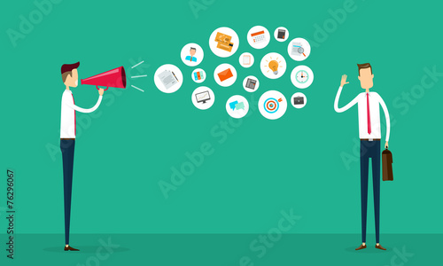 flat vector business communication and connection concept