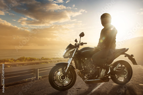Fototapeta Motorbike on an Ocean Road