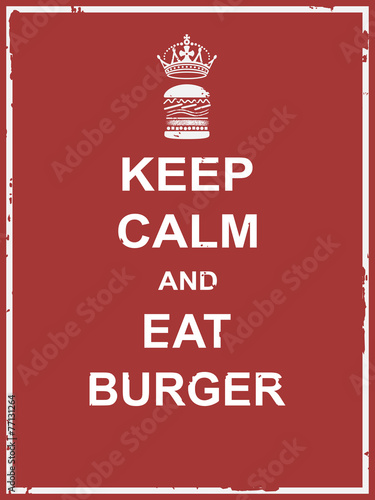 Fototapeta Keep calm and eat burger