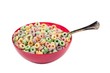 bowl of colorful cereal with spoon