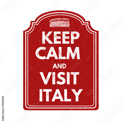 Fototapeta Keep calm and visit Italy stamp