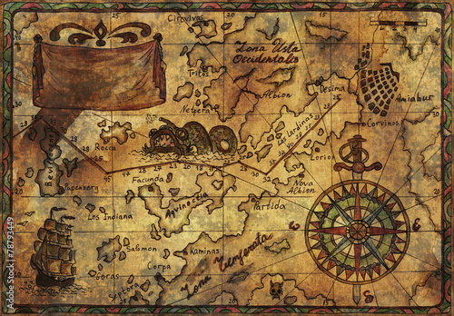 recznie-rysowane-mape-piratow-z-stary-tekstura-tkanina