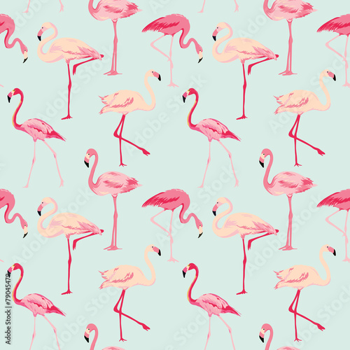flamingo-ptasi-tlo-retro-bezszwowy-wzor-w-wektorze