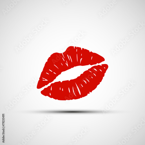 Vector icons of female lips print