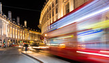 Regent Street view at night, London. poster